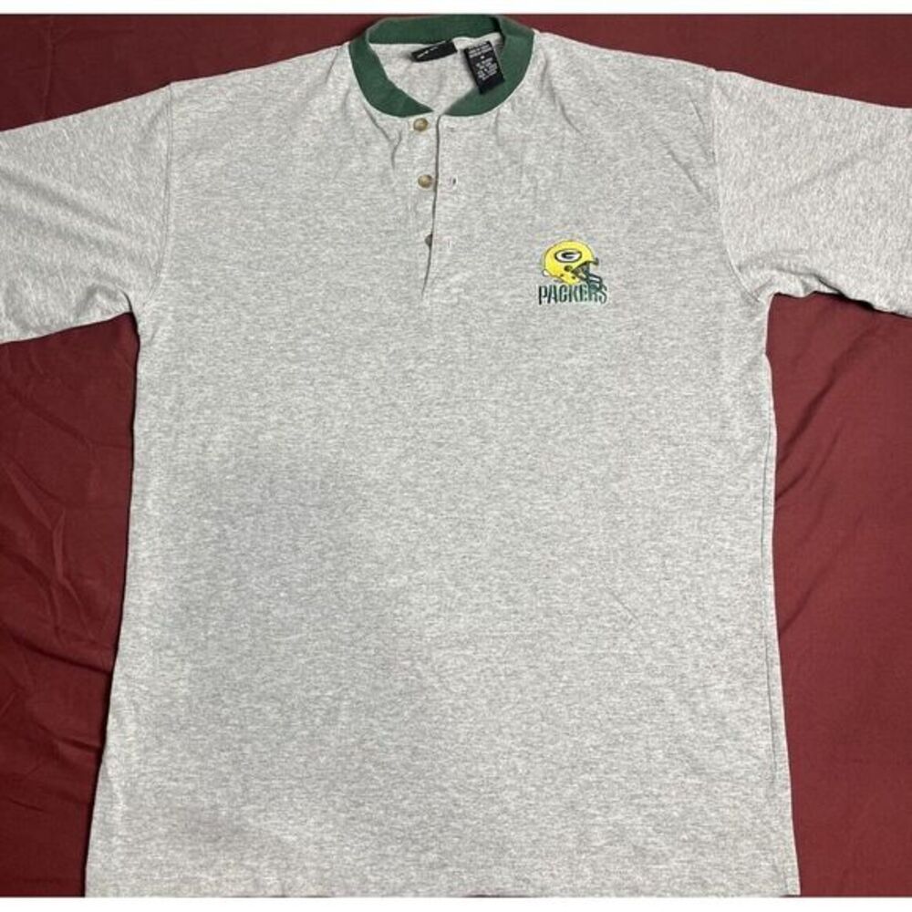 Double stitch Green‎ Bay shirt White,  Shirt And Green Collar (M)